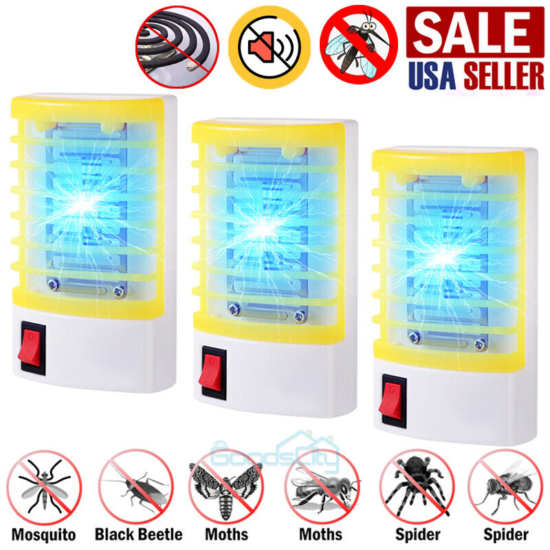 ny 3X Elektrisk Mosquito Fly Bug Insekt Zapper Killer Trap Lamp Stinger Skadedyrkontroll