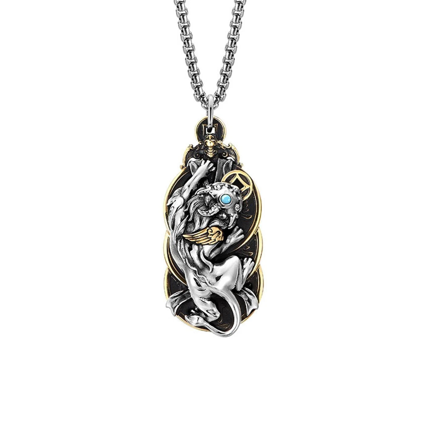 Pixiu Pendant Necklace Chinese Style Vintage  Charm Gift 07FC0E-D4 - KOEEK