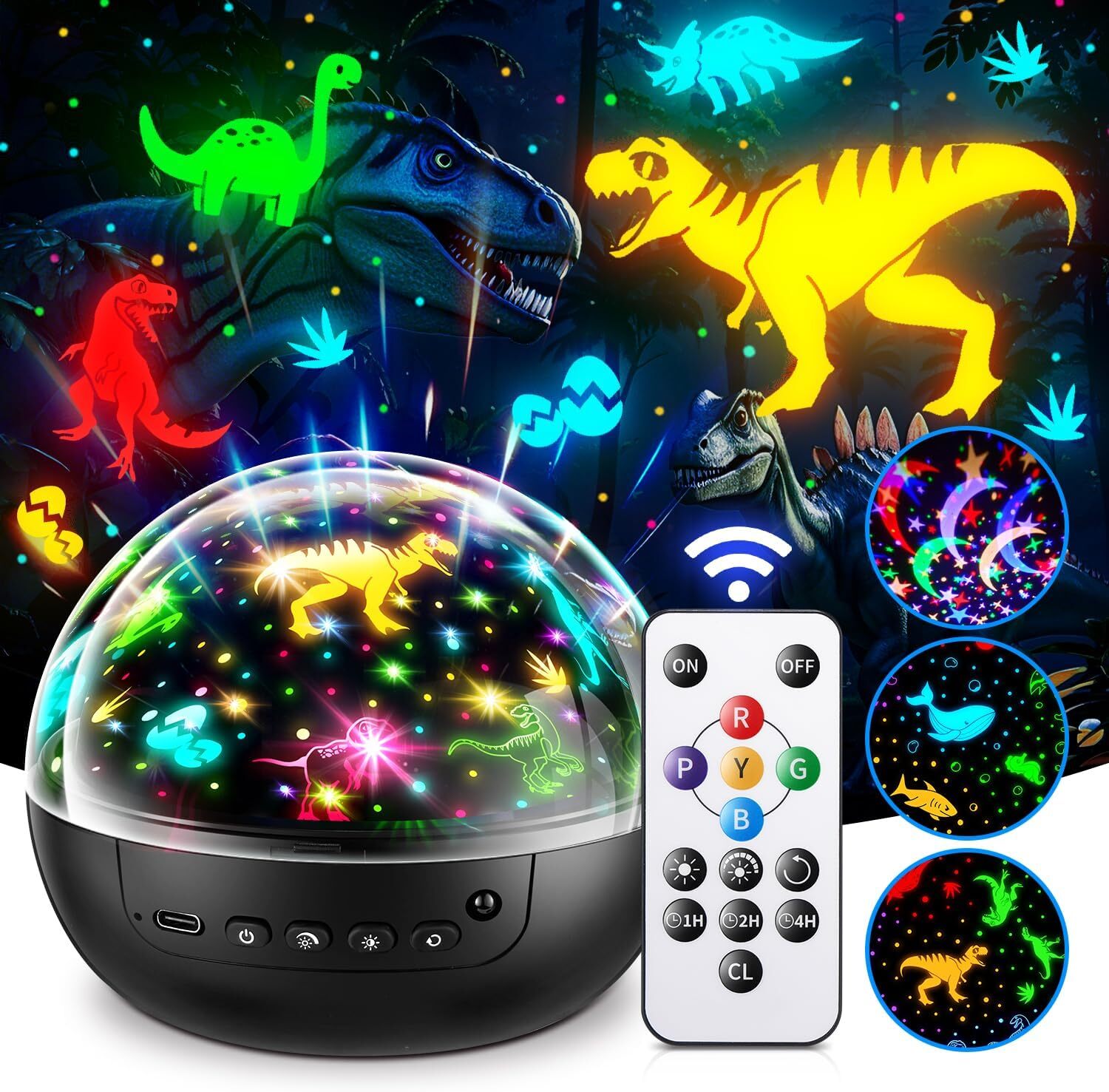 new Kids Night Light Projector for Room, Remote+3 Films+93 Effect Black 07FC0E-D4 - KOEEK