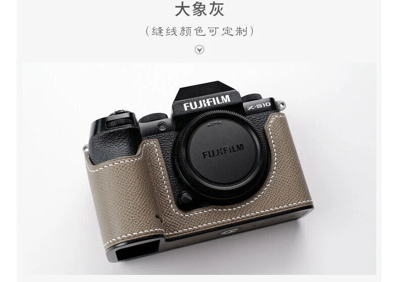 Half Case For Fujifilm XS10 X-S10  Handmade Leather Camera Cover Kontice KONTICE - KOEEK