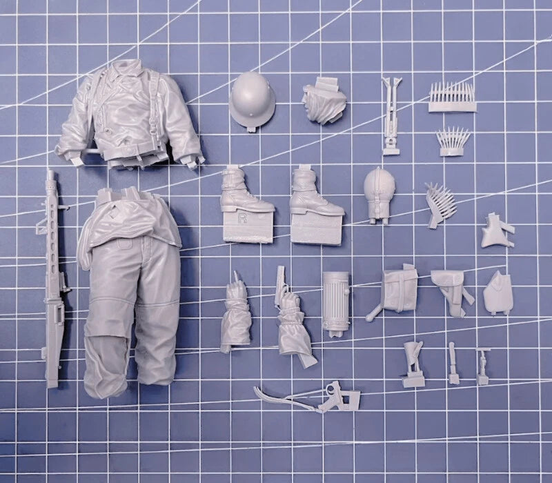 1/16 Resin Model Kit Poteau Ambush Battle Soldier 2 Figure Unassembled Unpainted 07FC0E-D4 - KOEEK