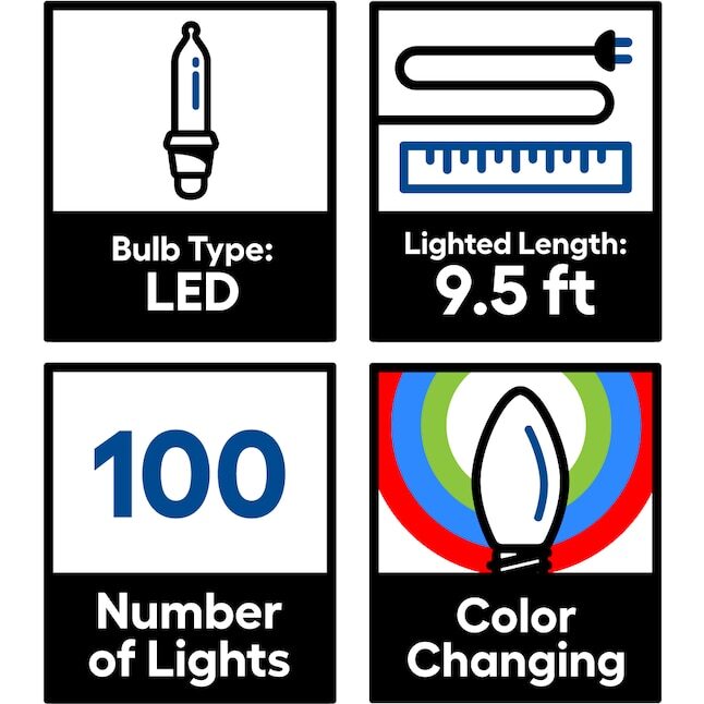 GE Color Choice 20Ct Dual Color Blue or Cool White LED Ice Crystal Icicle Lights GE - KOEEK