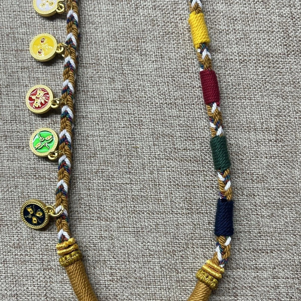 Tibetan Handmade Pendant Cord Necklace for Buddha Dzi Amulet Thangka Jewelry 07FC0E-D4 - KOEEK