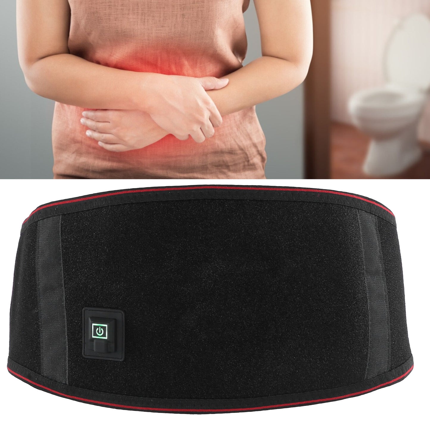 new Heating Back Belt Waist Heated Pad Pain Relief Lumbar Support Brace HGF koeek - KOEEK