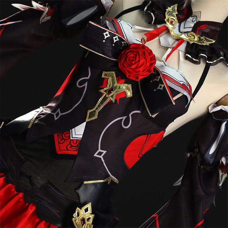 Honkai Impact 3 Theresa Apocalypse Cosplay Custome Outfits Dress Red Women Set 07FC0E-D4 - KOEEK