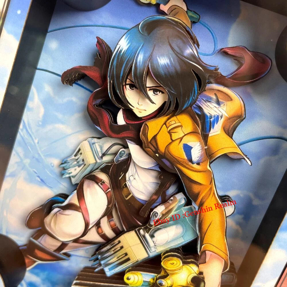Anime Attack on Titan Mikasa Acrylic Brick 3D Card Figure Collection Decor Gift 07FC0E-D4 - KOEEK