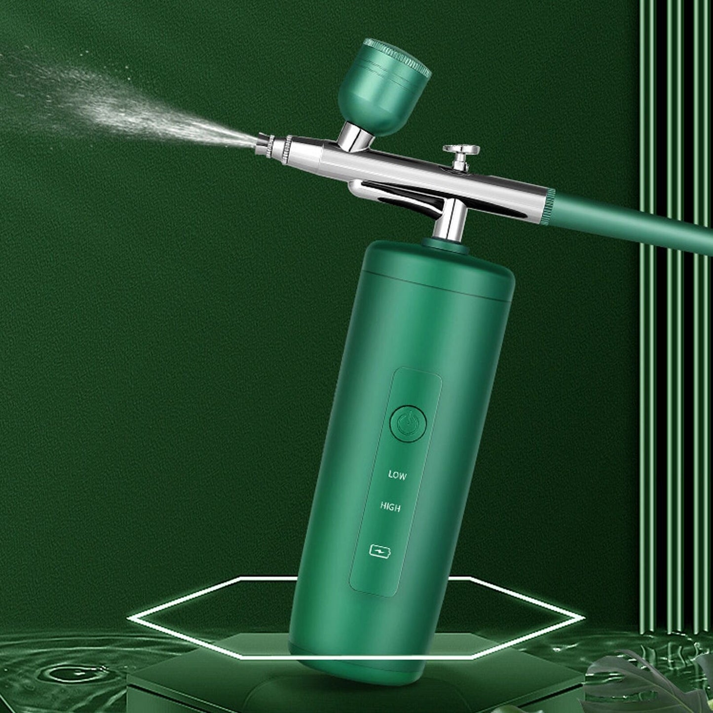 new Spray Airbrush Green Cordless Pressure Nano Hydrating Care Oxygen Injection HGF koeek - KOEEK