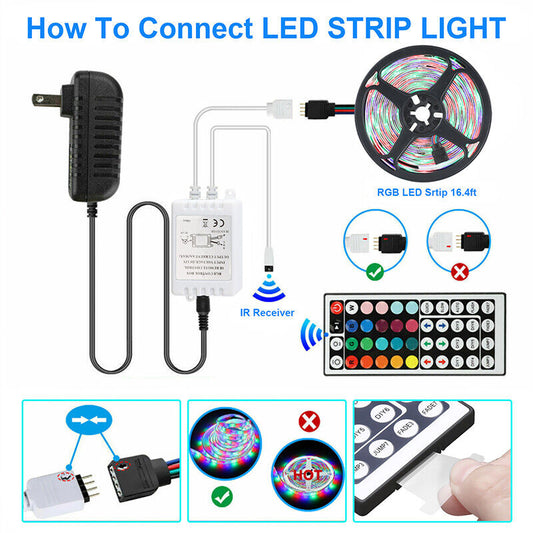 ny Tira De Luces 3528 LED 5M RGB 16 FT Tiras Luz Para Decoracion Habitacion Cuarto