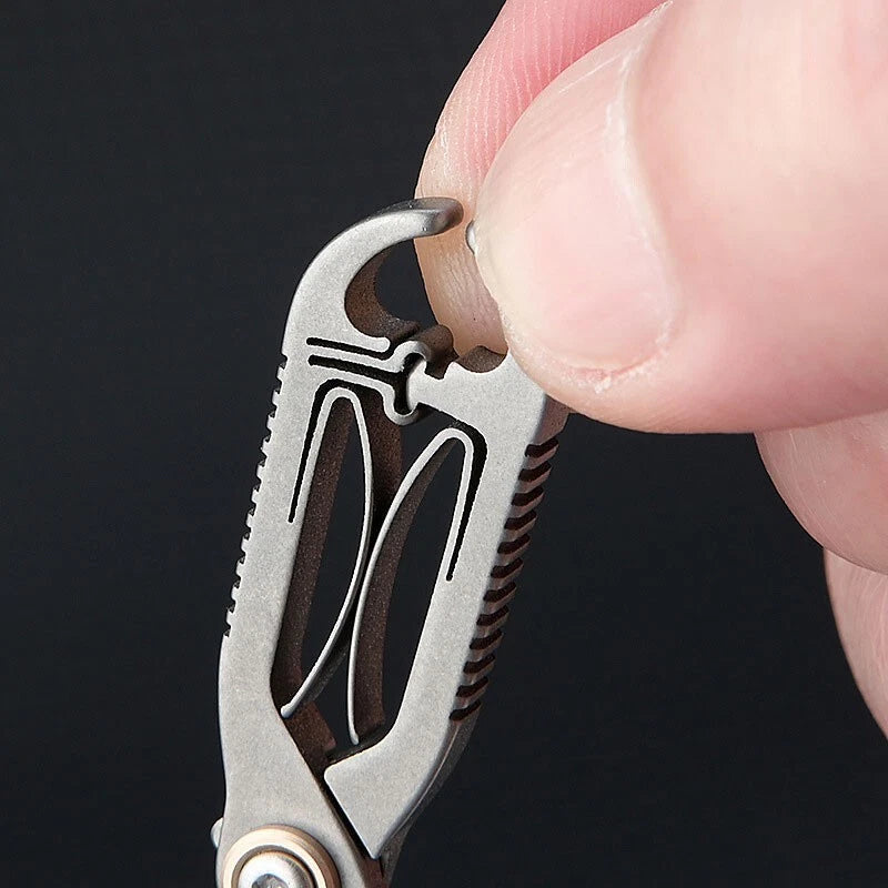 EDC Mini Titanium 1.89" Facial Hair Scissors + Beard Mustache Nose Hair Trimming 07FC0E-D4 - KOEEK