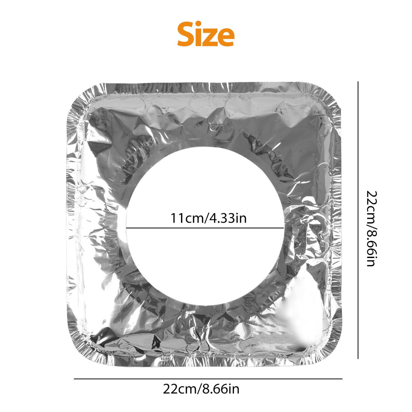 100 قطعة من بطانات موقد غاز من رقائق الألومنيوم، واقي طباخ مربع للاستعمال مرة واحدة