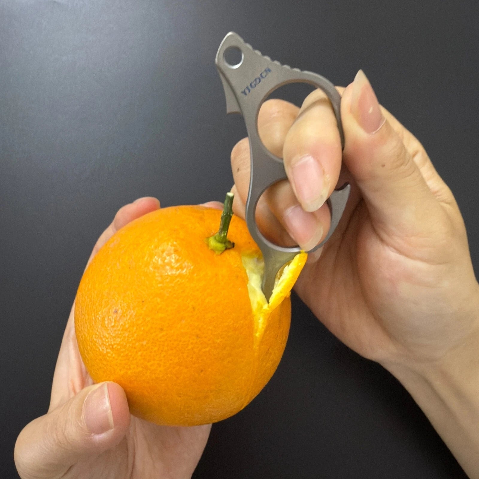 RIHE Design TC4 TITANIUM kangaroo EDC Mini Tool ruit orange peeler Bottle opener 07FC0E-D4 - KOEEK