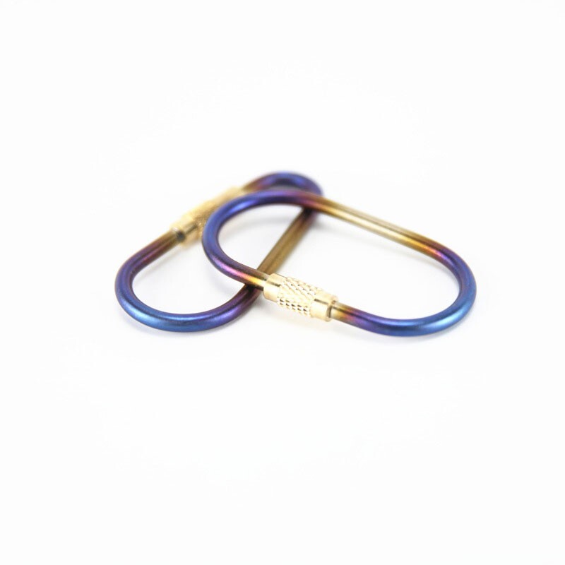 Titanium Locking Carabiner D-Ring Hook for Hanging Key Kettle Water Cup EDC Tool 07FC0E-D4 - KOEEK