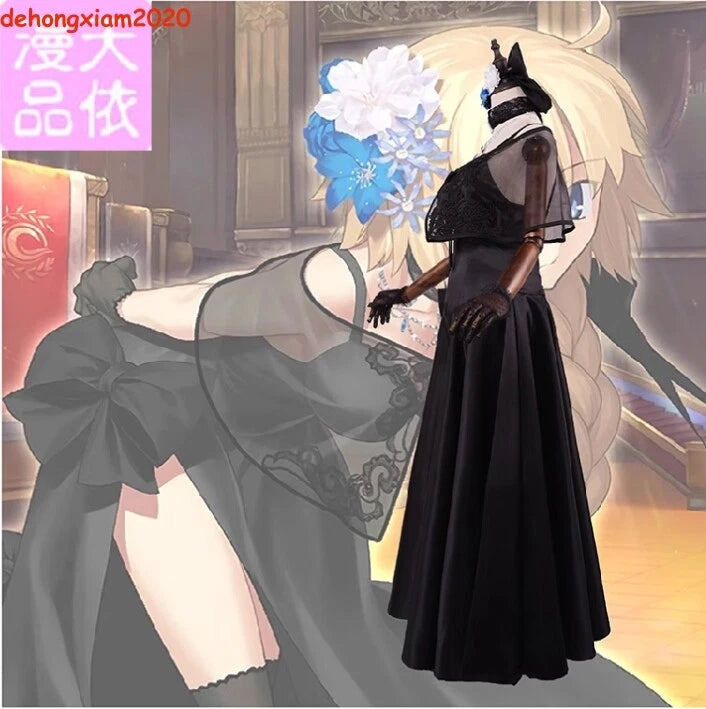 Fate Grand Order Jeanne d'Arc Cosplay Costume Black Dress Women Girl Outfit 07FC0E-D4 - KOEEK