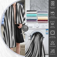 8-piece bathroom towel set (black and white) | 2 extra-large bath towels 07FC0E-D4 - KOEEK