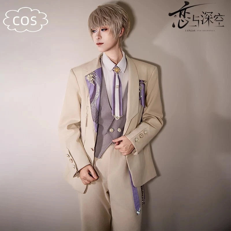 Love and Deepspace Xavier Cosplay Costume Suit Full Set Blazer Pants Shirt Tie 07FC0E-D4 - KOEEK