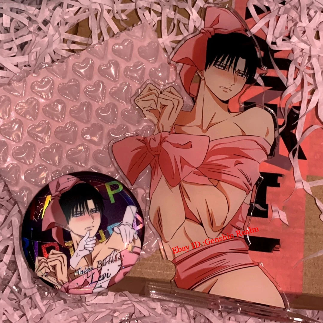 Anime Attack On Titan Levi Birthday Gift Desktop Stand Collection (With Badge) 07FC0E-D4 - KOEEK