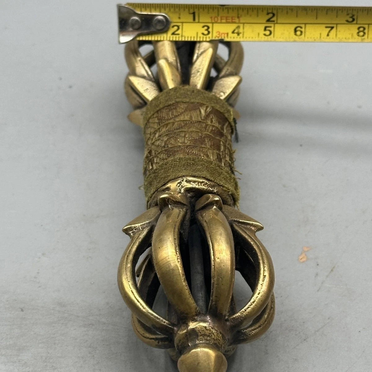 Nepalese Copper Nine-Prong Vajra Large Tibetan Ritual Item Handcrafted Amulet 07FC0E-D4 - KOEEK