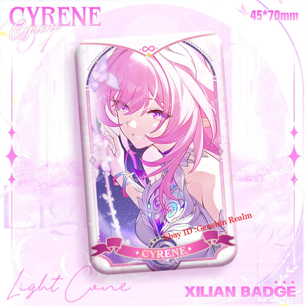 2Pcs/Set Anime Honkai: Star Rail Cyrene Figure Badge Decor Backpack Pendant Gift 07FC0E-D4 - KOEEK