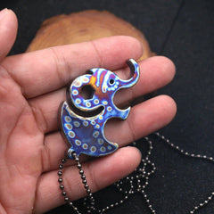 Titanium Elephant Shape Keychain Necklace Pendant Bead outdoor Wrench EDC Tool EDC - KOEEK