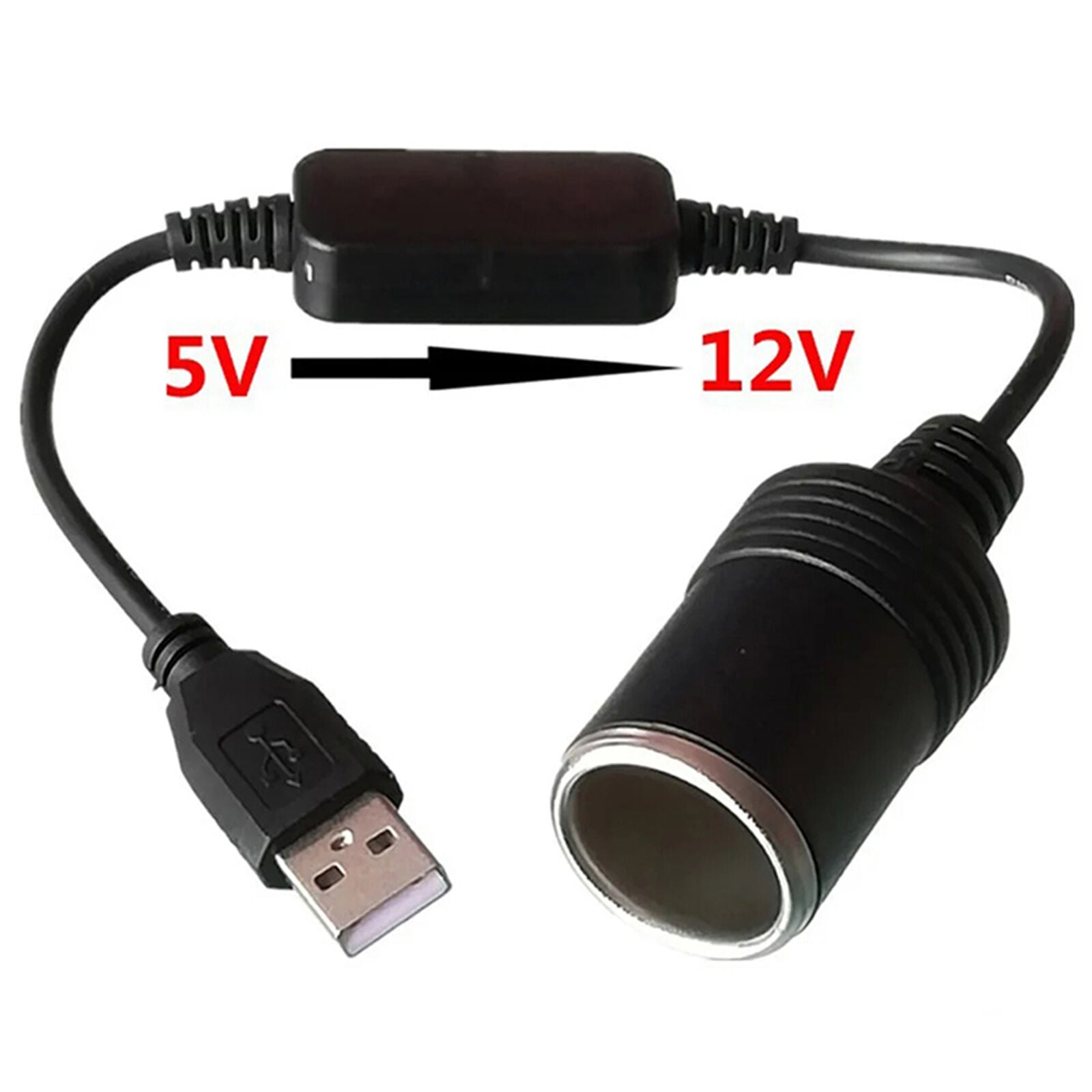 new USB to Car Lighter Socket Connector Cable Female Converter 5V to 12V Converter koeek - KOEEK