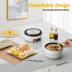 Rice Cooker, 2 Liter Portable Rice Cooker with Foldable Handle, Non-Stick 07FC0E-D4 - KOEEK