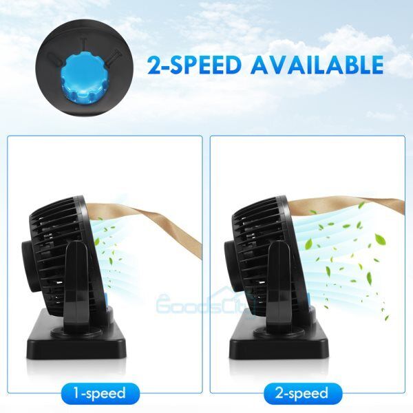 ny 360° Ventiladores Abanicos Para Camiones Carros Portatil Oppladbar USB