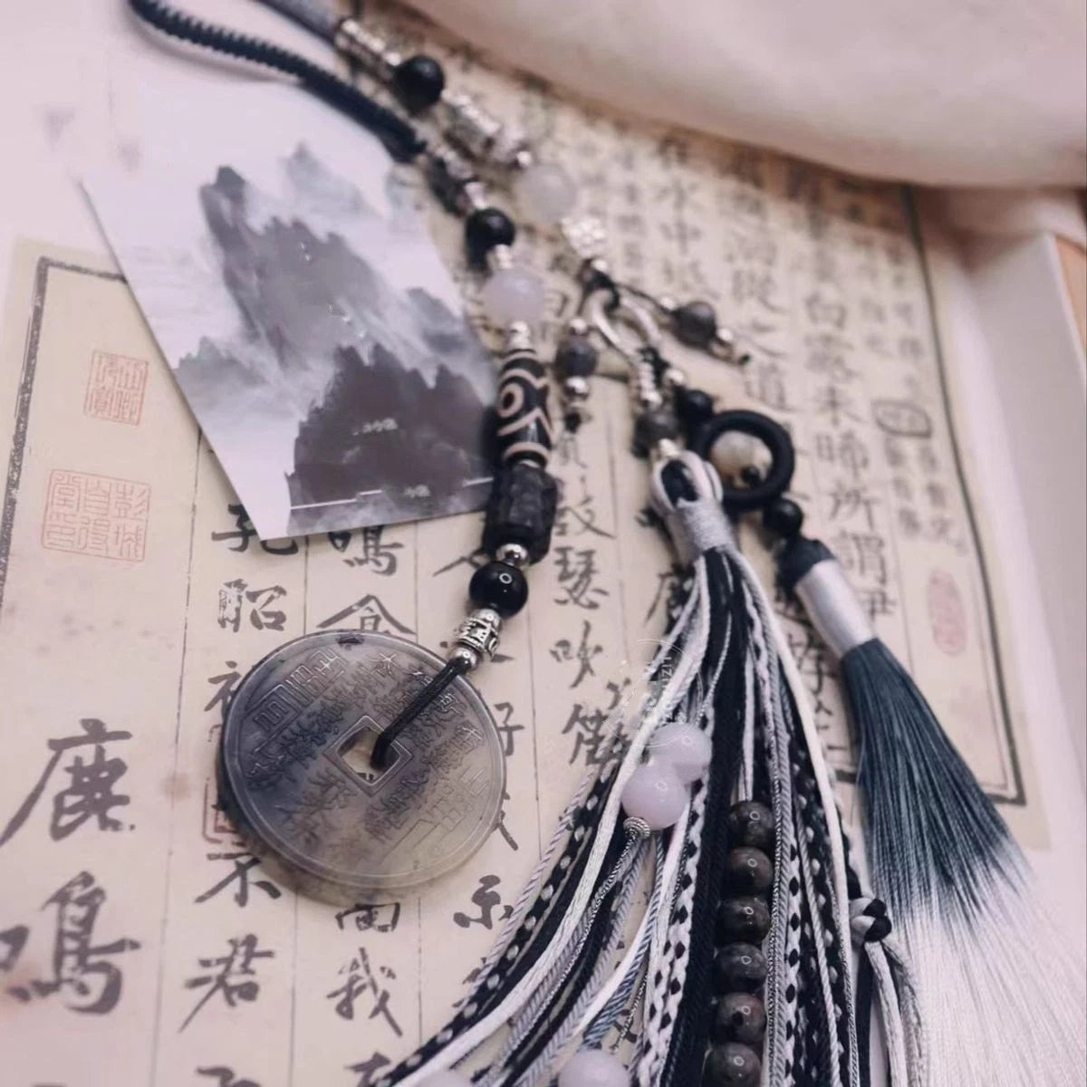 Tibetan Tassel Hanging Pendant Woven Car Decoration 07FC0E-D4 - KOEEK