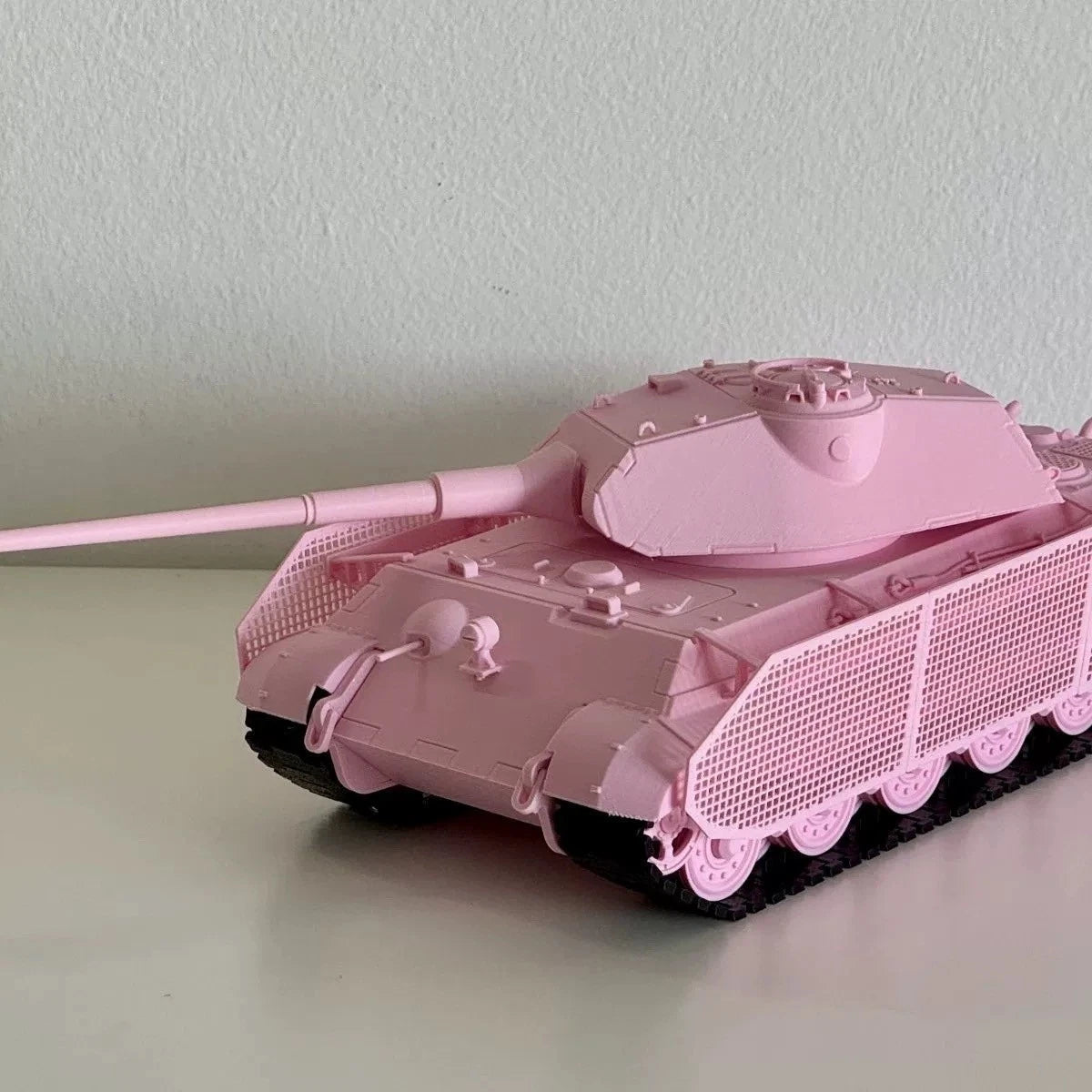 1/35 Tiger II Porsche Turret 3D Printed Pink Model KitStatic Display Collectible 07FC0E-D4 - KOEEK