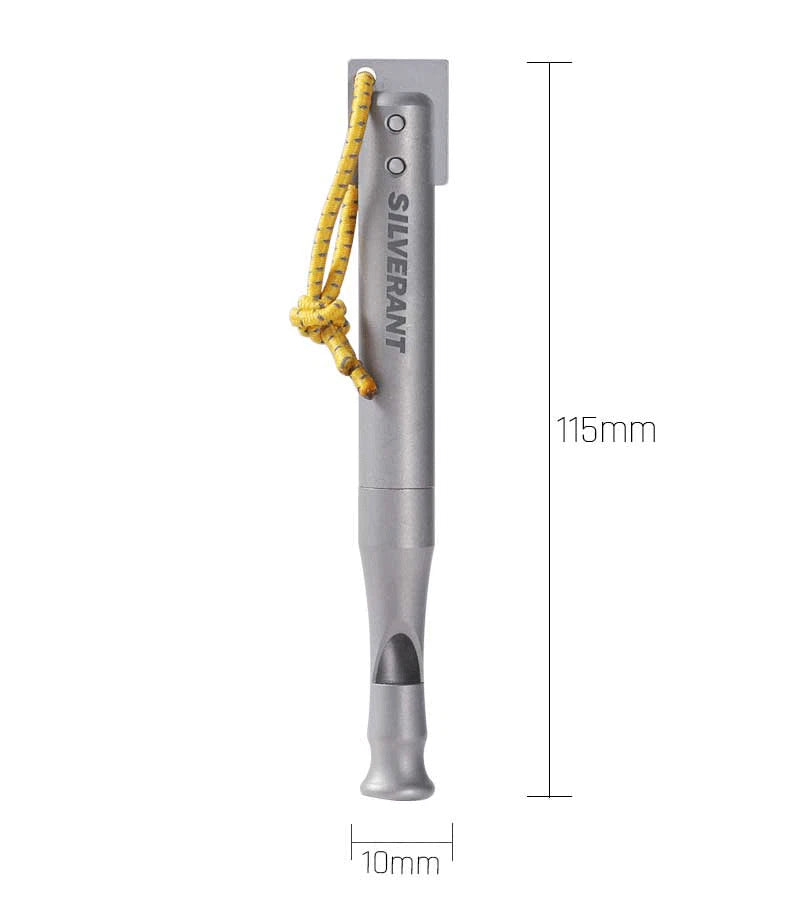 Hot EDC Titanium Whistle Waterproof Flint Outdoor Camping Survival Tool Keychain 07FC0E-D4 - KOEEK
