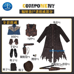 2024 Fallout Ghoul Cosplay Costume Shirt Hat Outfit Men's Clothing Coat Suit 07FC0E-D4 - KOEEK