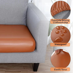 PU Leather Couch Cushion Cover, Waterproof Stretch Sofa Cushion Slipcovers 07FC0E-D4 - KOEEK