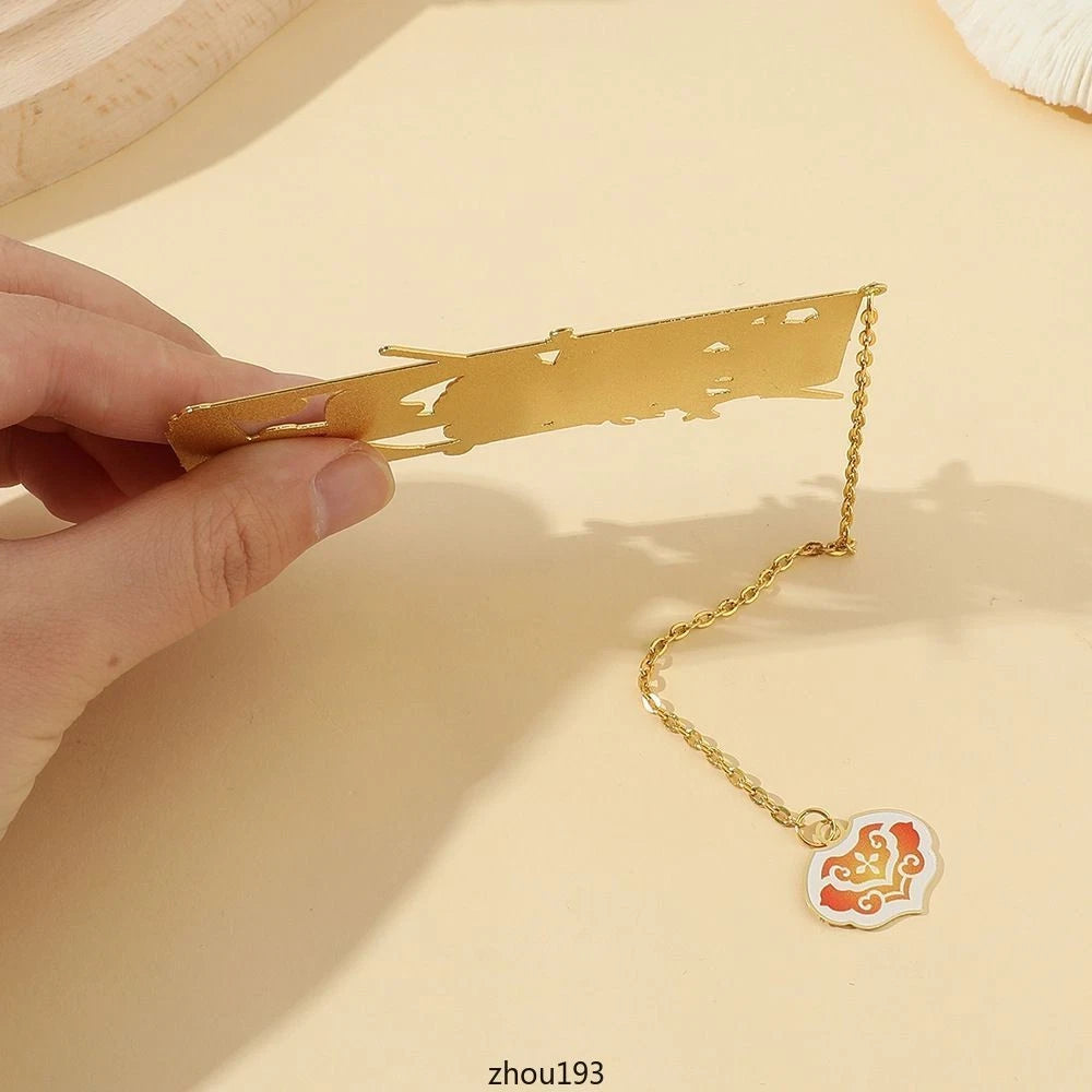 Genshin Impact Zibai Cosplay Metal Bookmarks Souvenir Hollow Out Pendant Decor 07FC0E-D4 - KOEEK