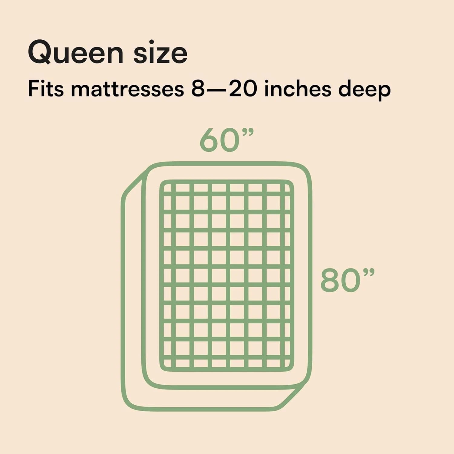 Viscose queen size mattress made of bamboo fiber, fits 8-20 inch mattresses 07FC0E-D4 - KOEEK