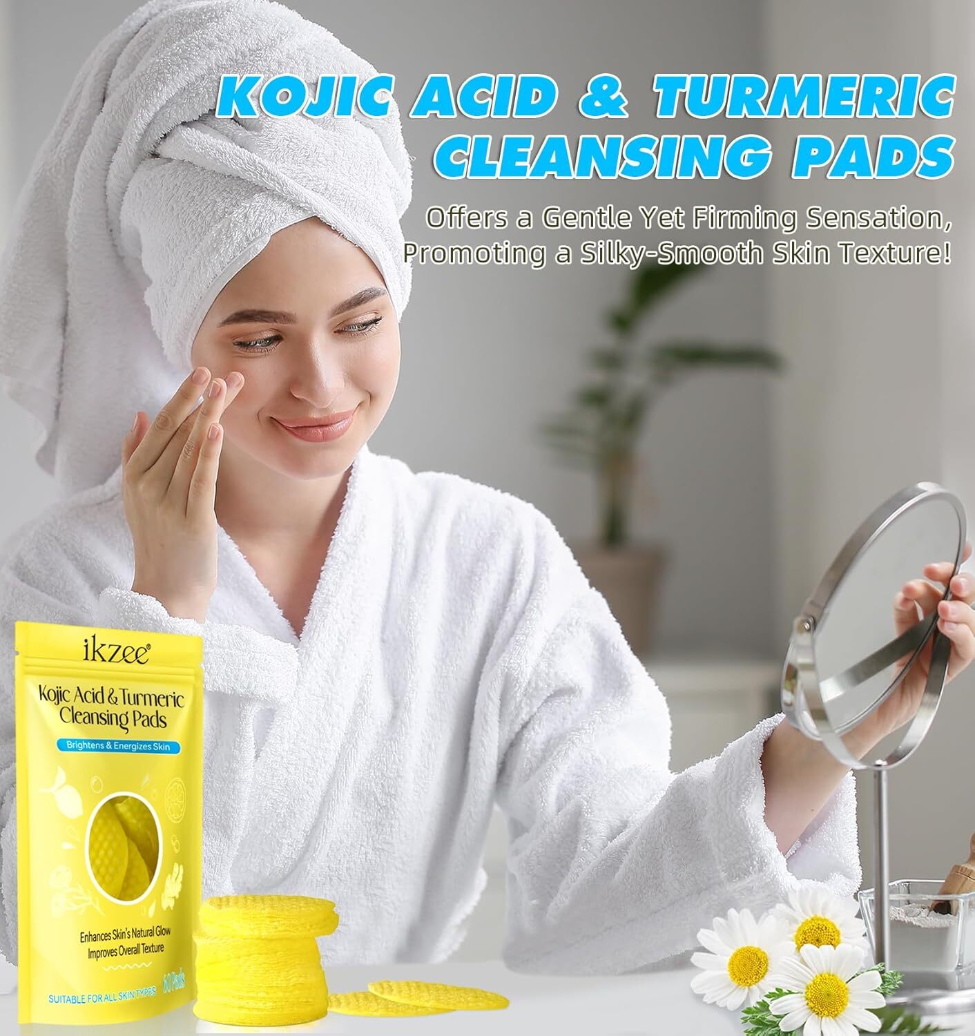 new 60PCS Turmeric Kojic Acid Pads,Turmeric Cleansing Pads, Face... 07FC0E-D4 - KOEEK