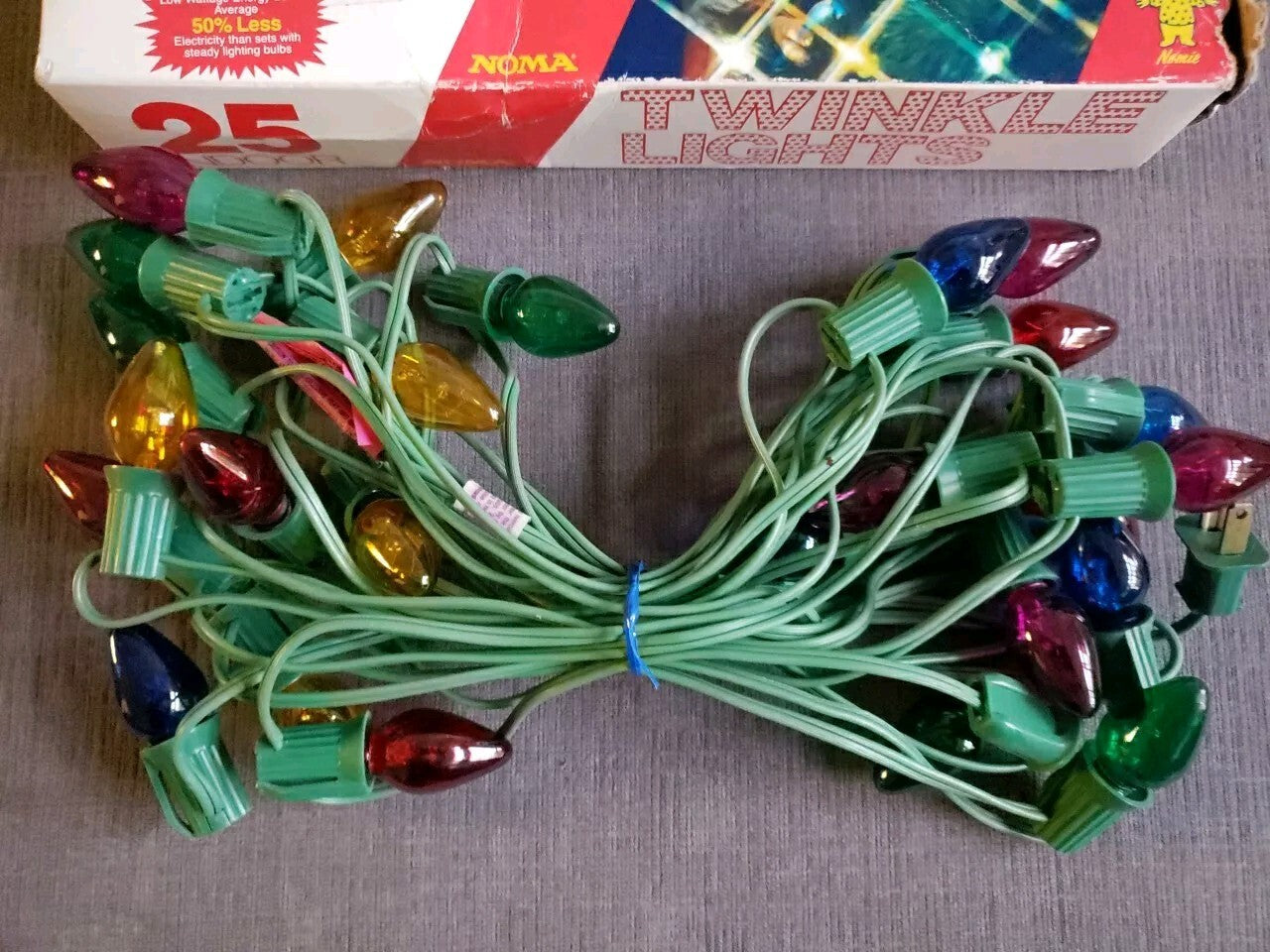- Vtg NOMA Twinkle Lights 25 Indoor Christmas Lights USA NOMA - KOEEK