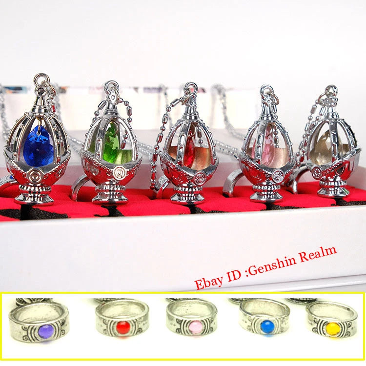 Anime Puella Magi Madoka Magica Soul Gem Necklace Ring Cosplay Prop Set 07FC0E-D4 - KOEEK