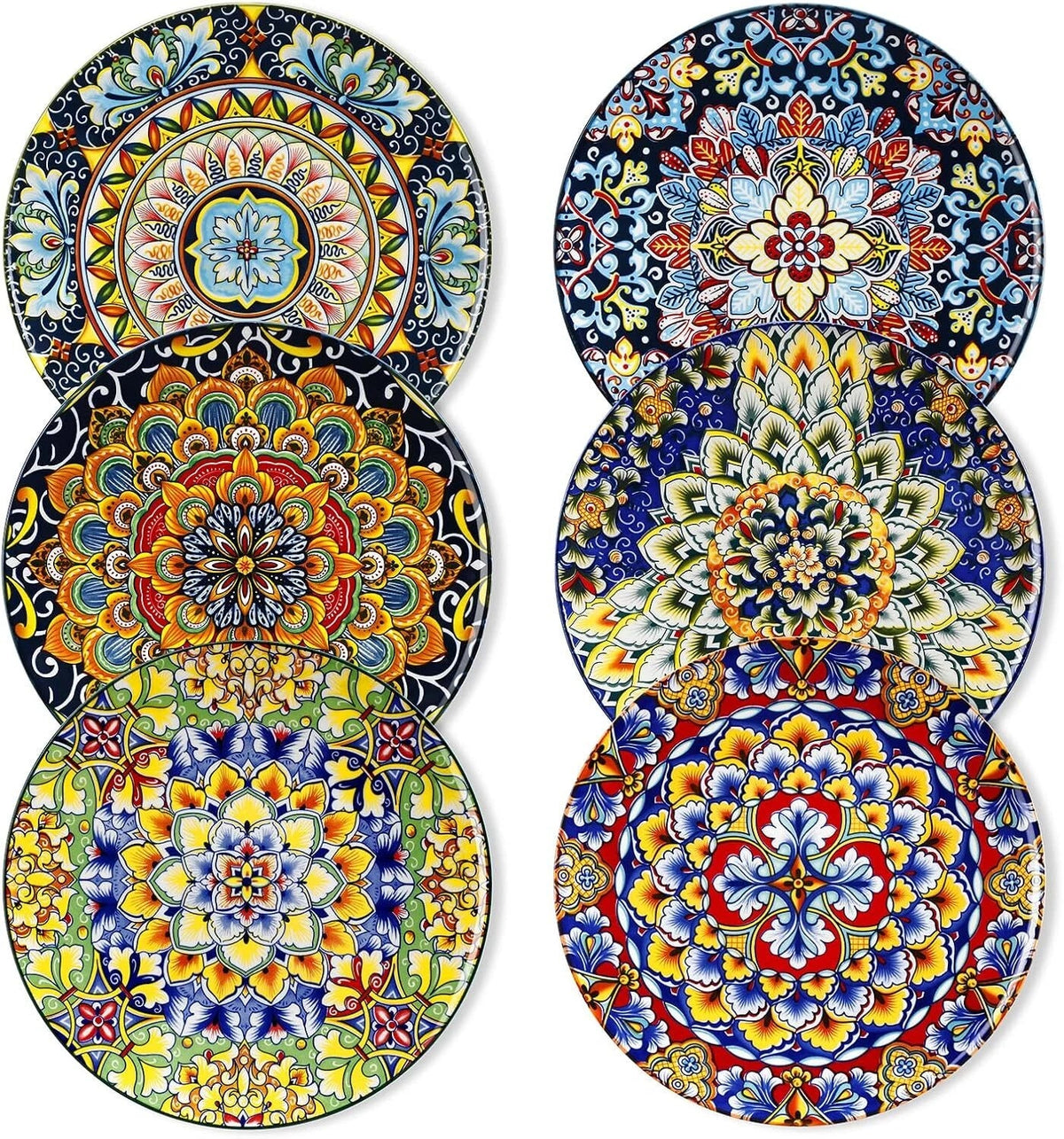 Salad Plate Set (6-8.5 inches), Ceramic Dessert Plate, Small Dinner Plate Set. 07FC0E-D4 - KOEEK