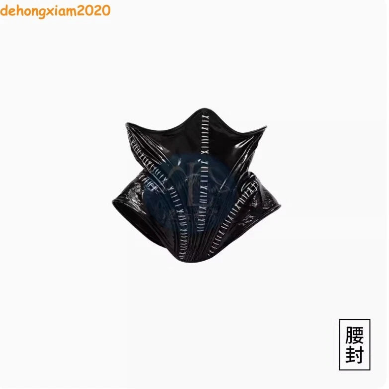 Women Fullbody Black Catwoman PU Costume Cloth Mask Whip Zipper Patch Halloween 07FC0E-D4 - KOEEK