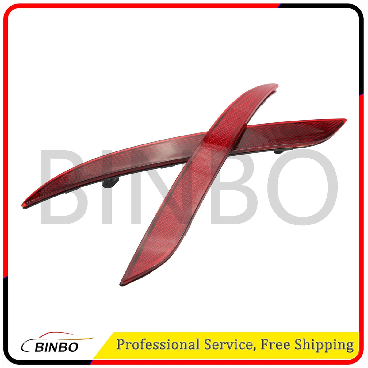 For Tesla Model 3 ABS Red 1 Pair Left + Right Tail Rear Bumper Reflector Marker 07FC0E-D4 - KOEEK