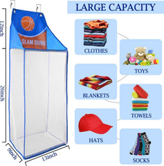 2-piece door-mounted laundry basket with zippered hanging basketball 07FC0E-D4 - KOEEK