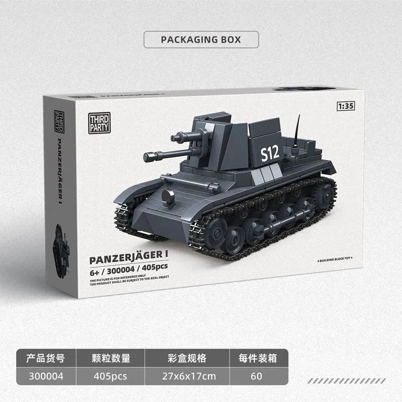 1:35 WWII German Panzer I Tank Destroyer Building Blocks Model Military Toy 07FC0E-D4 - KOEEK