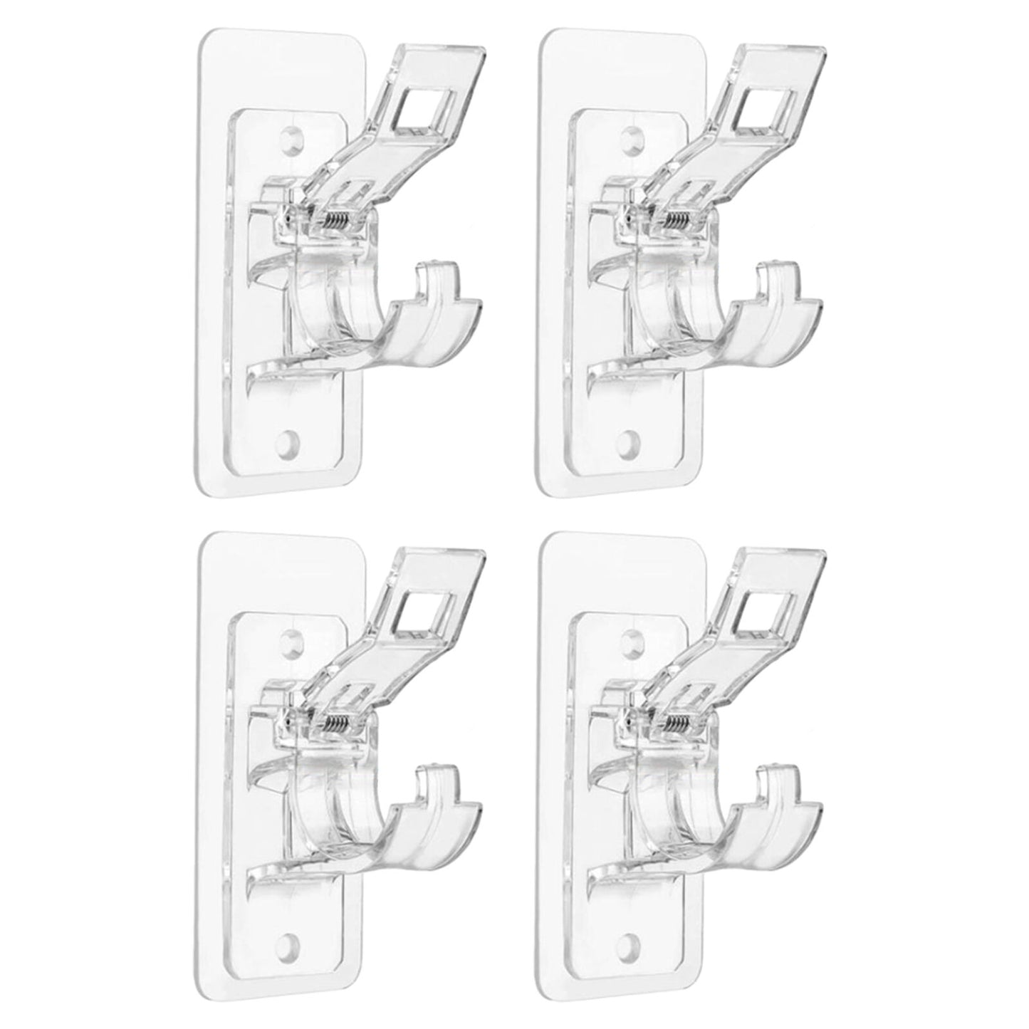 new 4/6PCS No Drill Curtain Rod Bracket No Drilling Self Adhesive Curtain Rod Holder koeek - KOEEK