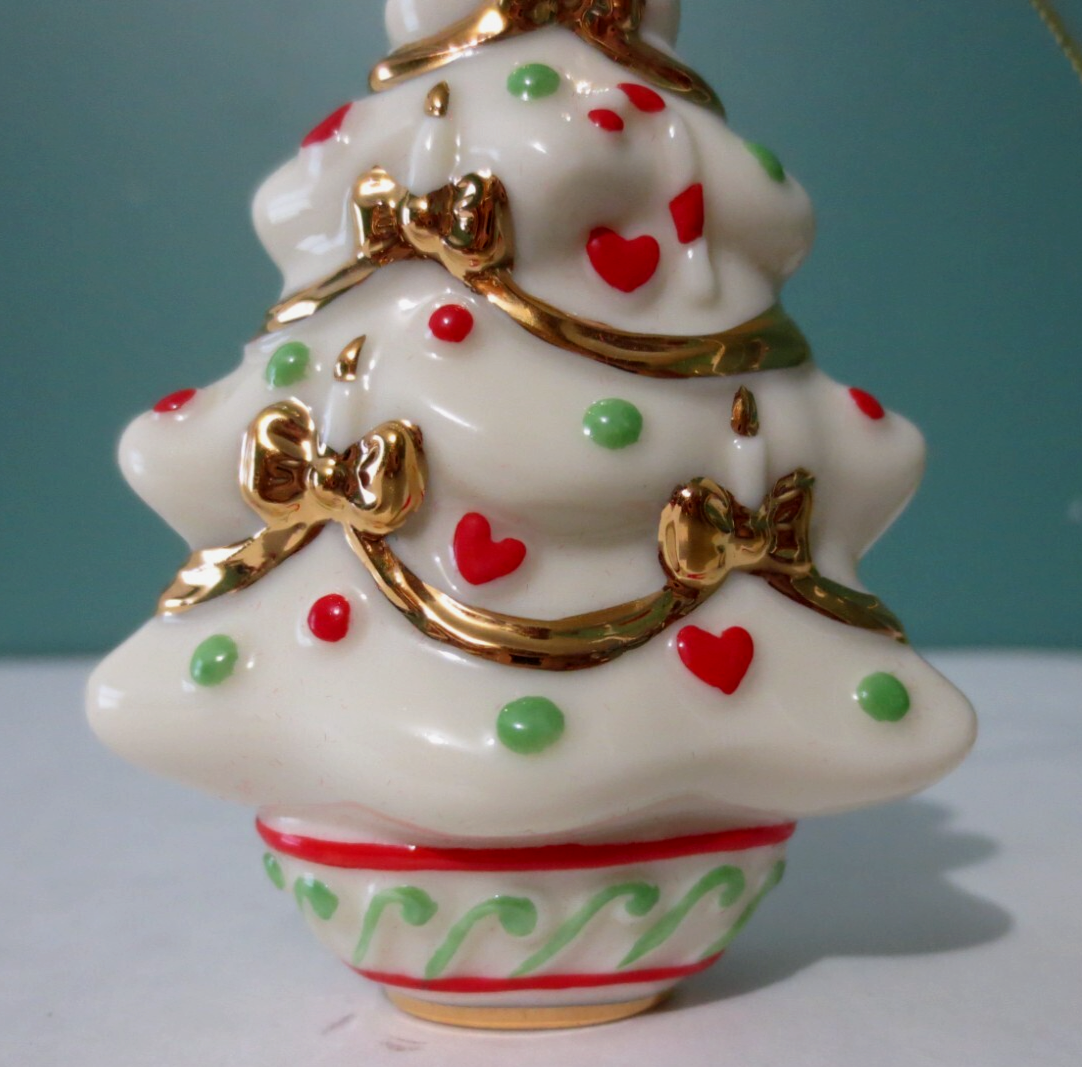 LENOX -  Porcelain Decorative CHRISTMAS TREE Ornament - 3" Tall LENOX - KOEEK