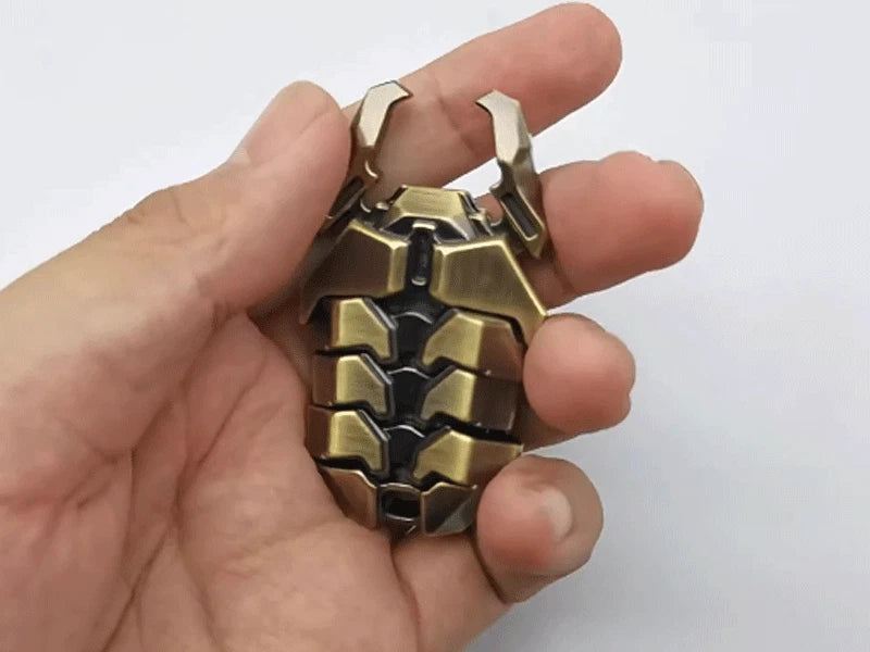 Retro Creative Scarab EDC Fidget Toy Zinc Alloy Magnetic Push Fidget Slider Gift 07FC0E-D4 - KOEEK