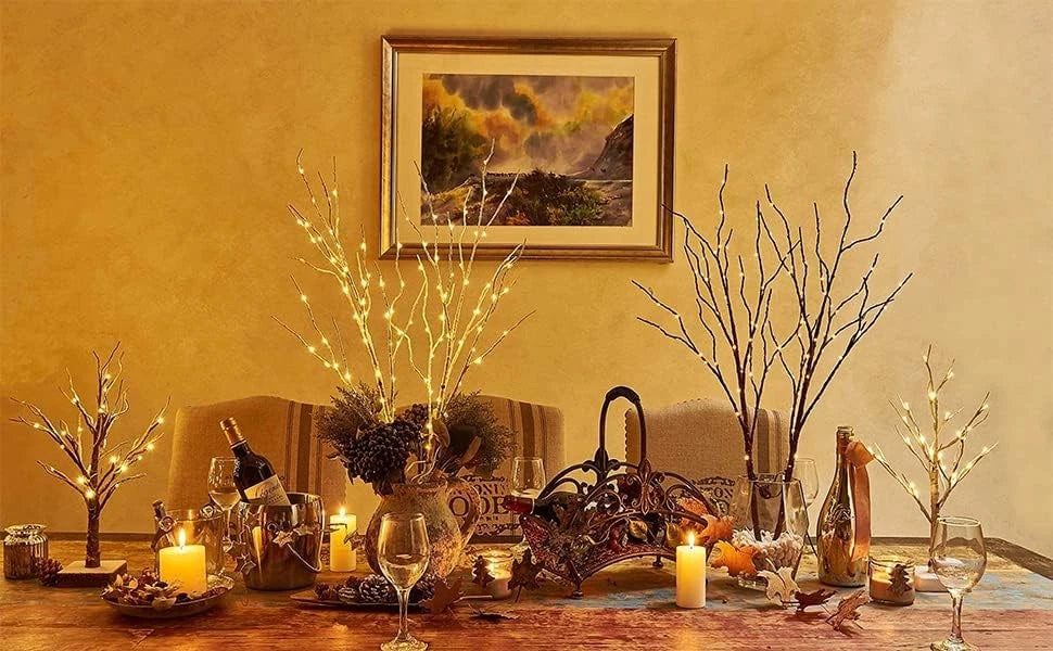 Light Brown Tree Branch 32 Inches 100 LED Light Strip with Timer 07FC0E-D4 - KOEEK