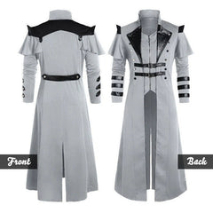 Long Trench Men's Medieval Victorian Style Frock Coat Cape Cloak Costume Jackets 07FC0E-D4 - KOEEK