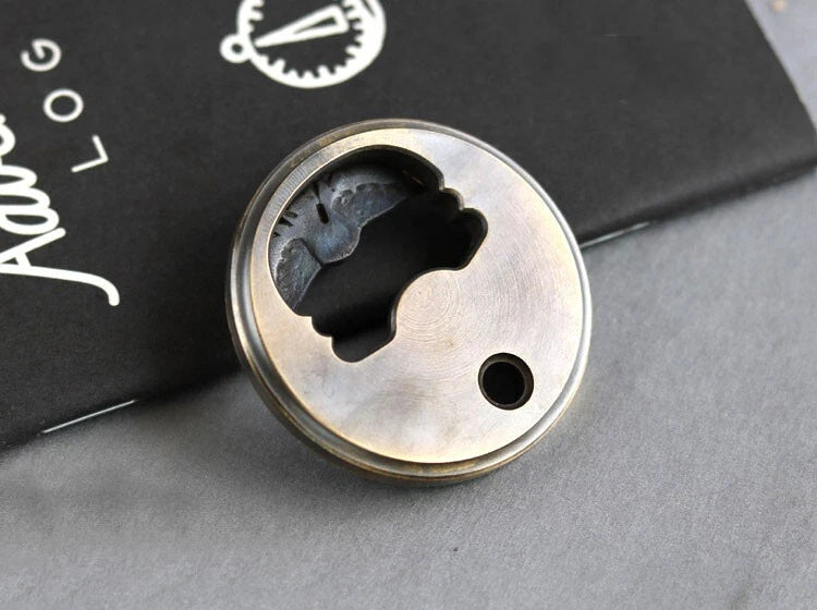 EDC Portable Retro Brass Skull Bottle Opener Necklace Bead Keychain Pendant Tool 07FC0E-D4 - KOEEK