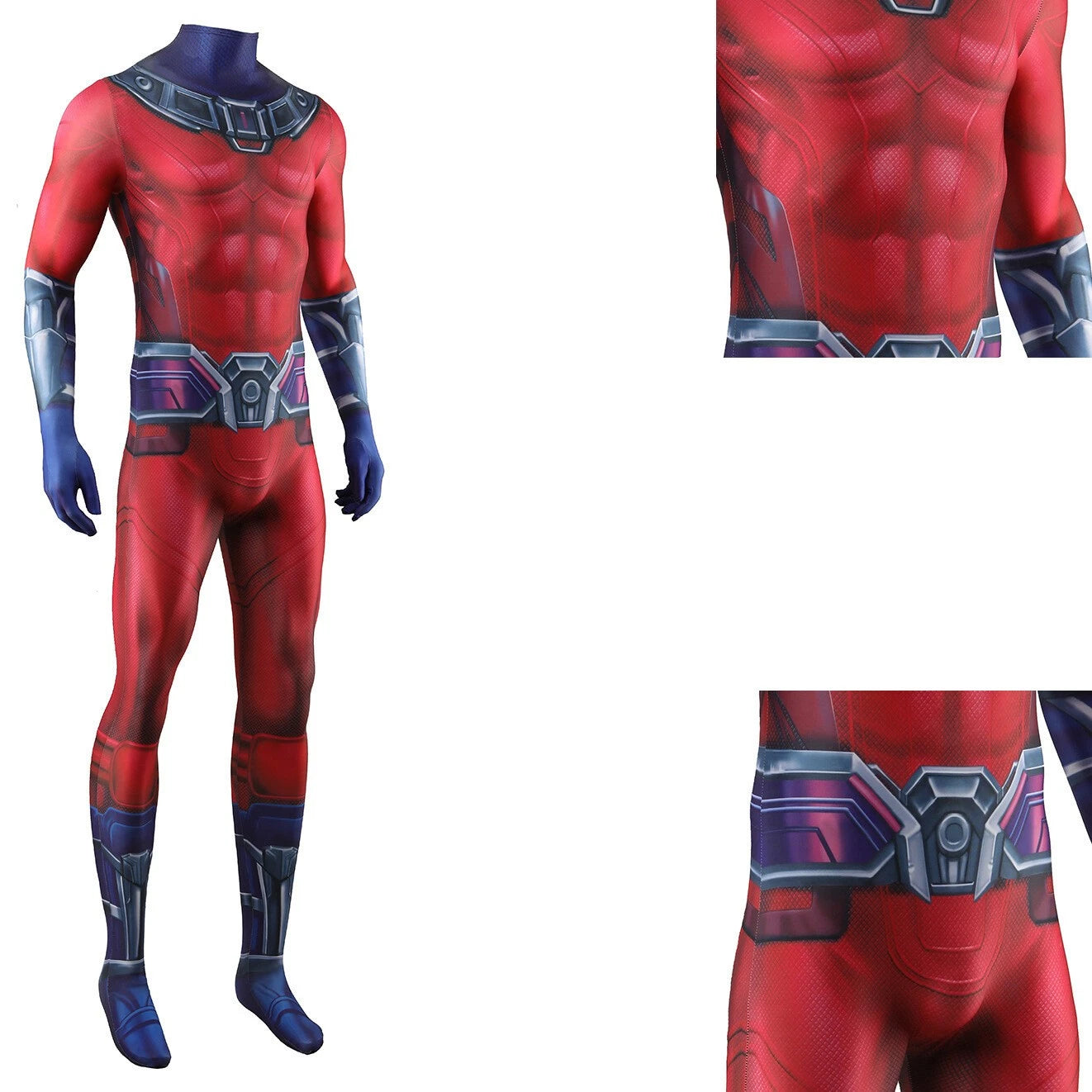 X-Men '97 Magneto Jumpsuit Erik Cosplay Costume Bodysuit Adult Kids Halloween 07FC0E-D4 - KOEEK