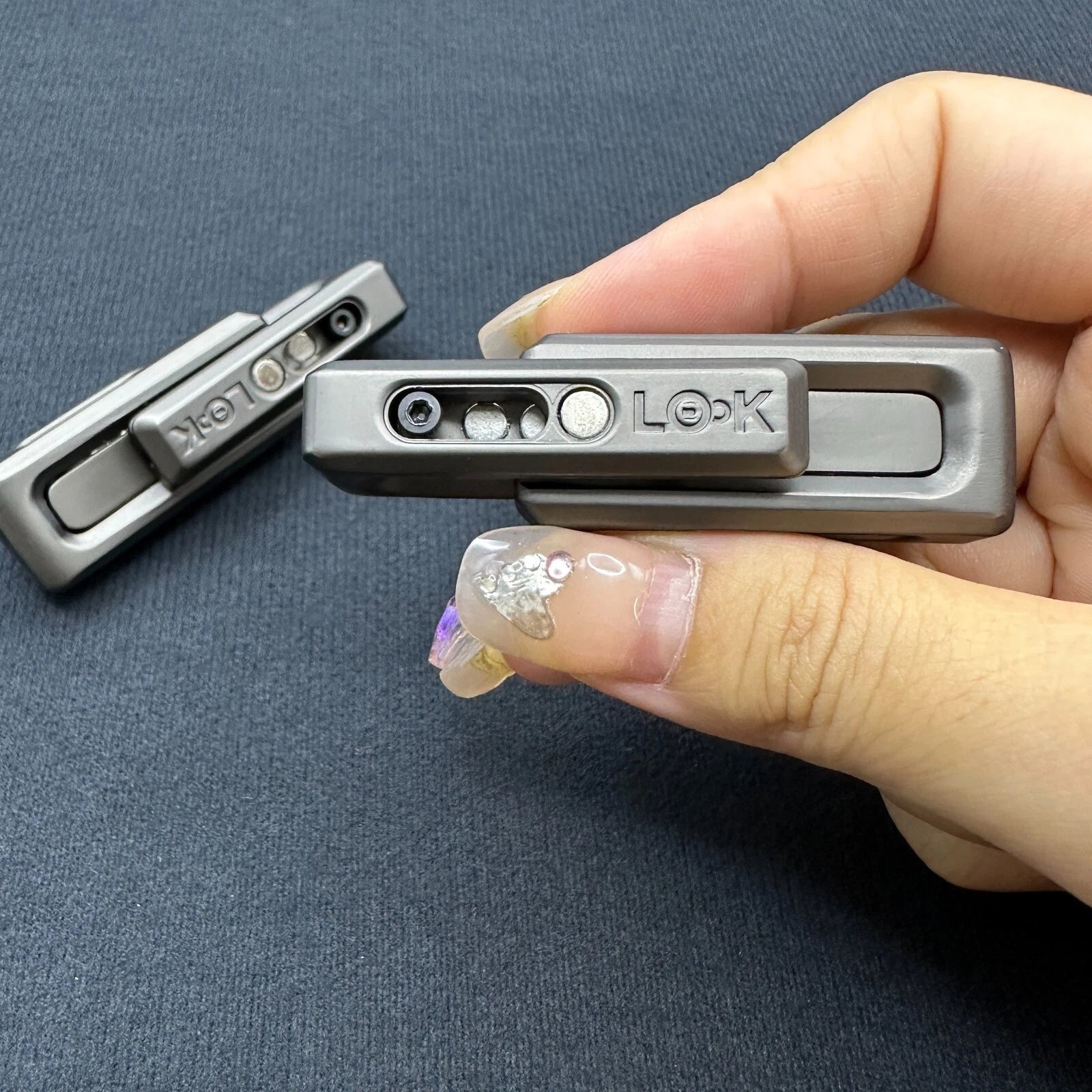 Fidget Slider EDC Push Haptic Slider Double Xlock Toy Adults Stress Relief Gifts 07FC0E-D4 - KOEEK