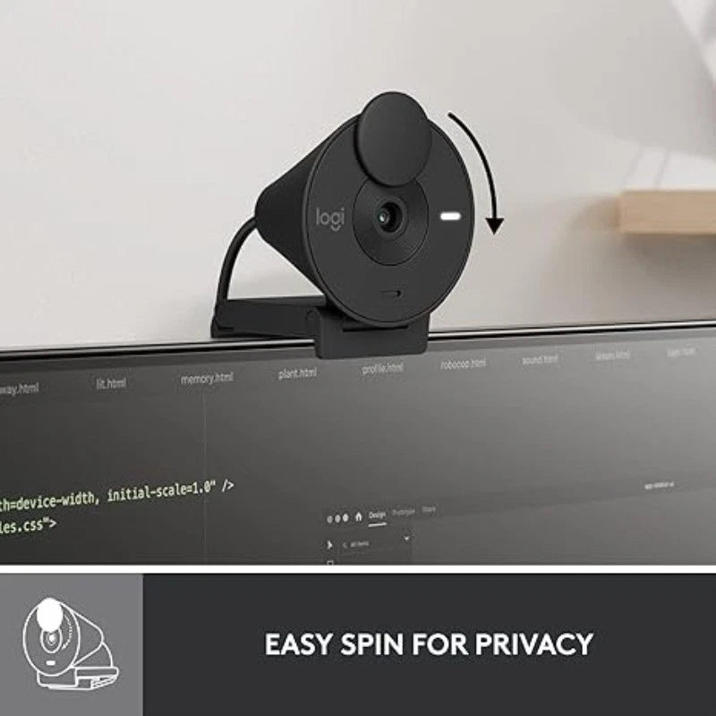 301 Full HD Webcam with Privacy Shutter, Noise Reduction Microphone，USB-C 07FC0E-D4 - KOEEK